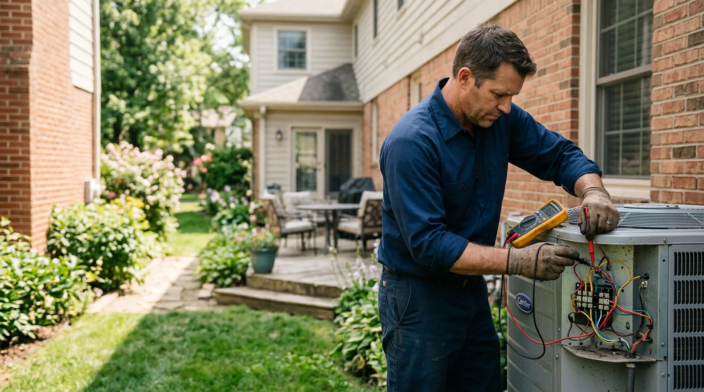 HVAC technician working near Plains, KS